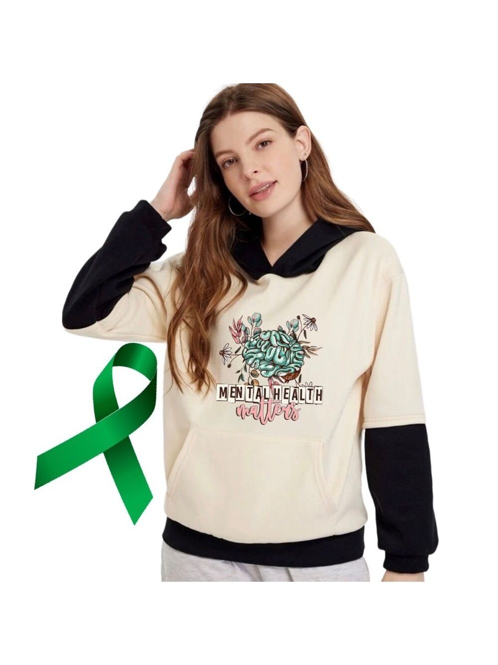 Mental Health Matters graphic hoodie pullover sweatshirt oversized medium